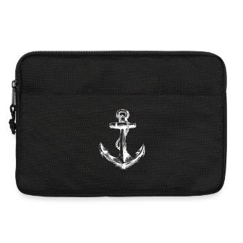 Weathered Anchor Emblem Sketch - Laptop bag 13" - black - Front