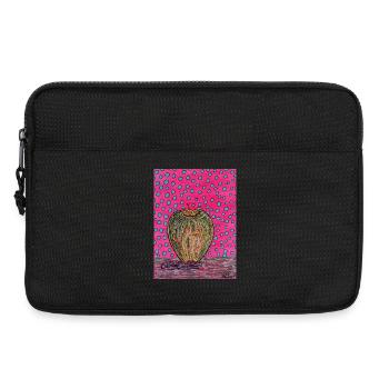 Neonapfel auf rosa Hintergrund - Laptoptasche 13" - Schwarz - Vorne