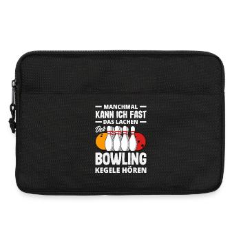 Bowling Kegeln Lustiger Spruch - Laptoptasche 13" - Schwarz - Vorne