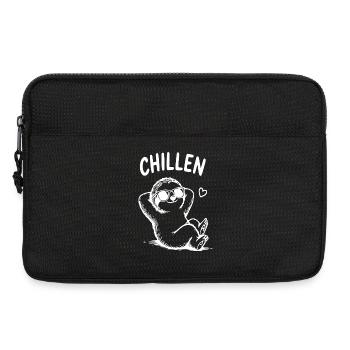 Chillen Faultier Cartoon mit Sonnenbrille - Laptoptasche 13" - Schwarz - Vorne