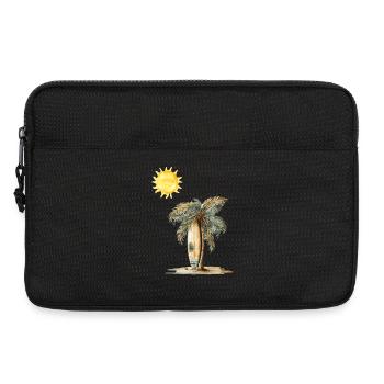 Scène de la planche de surf Sunlit Palm - Sacoche pour ordinateur portable 13 pouces - noir - Devant