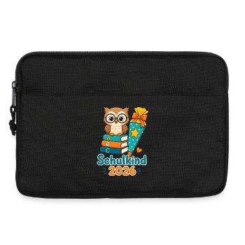Schulkind 2026 Eule Einschulung - Laptoptasche 13" - Schwarz - Vorne