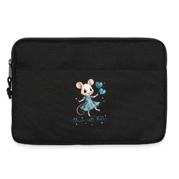 Souris dansante avec des ballons en forme de cœur - Sacoche pour ordinateur portable 13 pouces - noir - Devant