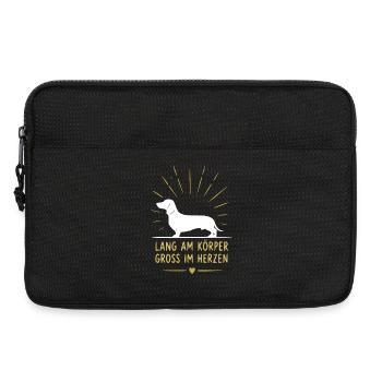 Lang am Körper, Groß im Herzen - Laptoptasche 13" - Schwarz - Vorne