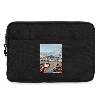 Paysage nautique du port - Sacoche pour ordinateur portable 13 pouces - noir - Devant