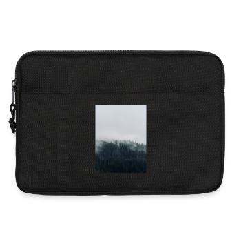 Forêt brumeuse et pins sombres - Sacoche pour ordinateur portable 13 pouces - noir - Devant