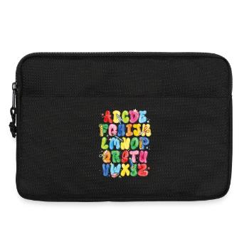 Colorful Watercolor Alphabet for Back to School - Laptop bag 13" - black - Front