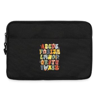 Colorful Watercolor Alphabet for Back to School - Laptop bag 13" - black - Front