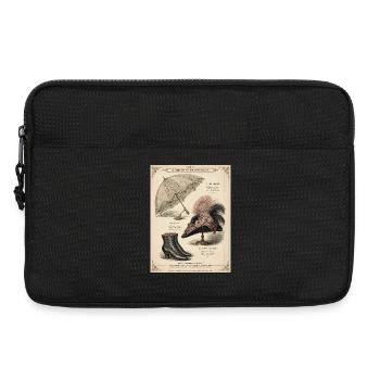 Parasol victorien et accessoires vintage - Sacoche pour ordinateur portable 13 pouces - noir - Devant
