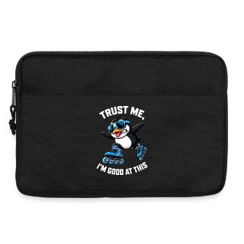 Cool Penguin Inline Skater Comic Saying - Laptop bag 13" - black - Front