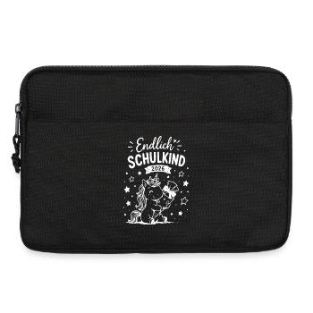 Endlich Schulkind 2026 Einhorn - Laptoptasche 13" - Schwarz - Vorne