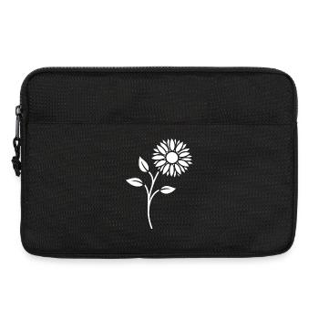Blumen Silhouette Abstrakte Blütenkunst - Laptoptasche 13" - Schwarz - Vorne