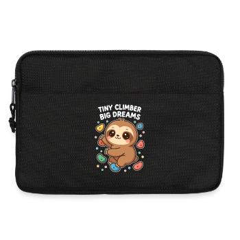 Kawaii Faultier Klettern - Tiny Climber Shirt - Laptoptasche 13" - Schwarz - Vorne