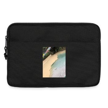 Plage tropicale aux drapeaux colorés - Sacoche pour ordinateur portable 13 pouces - noir - Devant