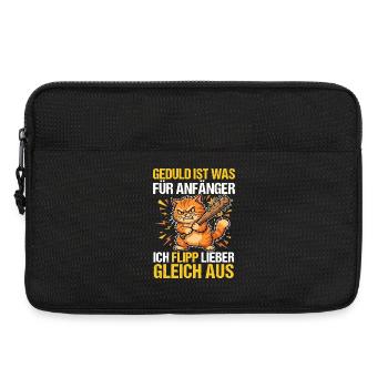 Böse Katze: Geduld ist was für Anfänger - Laptoptasche 13" - Schwarz - Vorne