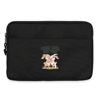 Make Love, Not War – Süße Hasen Umarmung - Laptoptasche 13" - Schwarz - Vorne