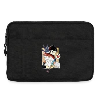 Nain de livre mignon au cœur de plume - Sacoche pour ordinateur portable 13 pouces - noir - Devant