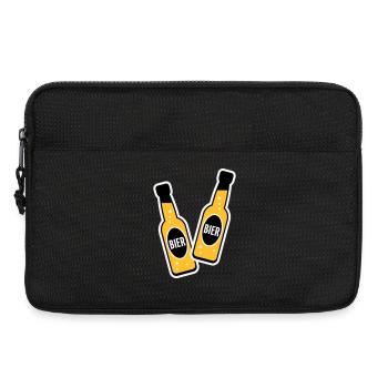 2 Bierflaschen Stoßen An (Bier Biertrinker NEG 3C) - Laptoptasche 13" - Schwarz - Vorne