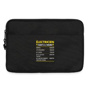 Électricien Cadeau Humour Tarifaire à l'Heure - Sacoche pour ordinateur portable 13 pouces - noir - Devant