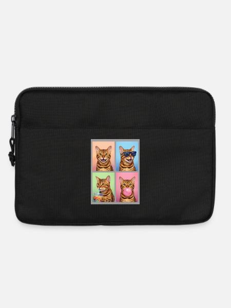 Katzen Bengal Katze - Laptoptasche 13" - Schwarz