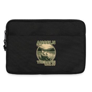 Angeln, weil Therapie teuer ist - Laptoptasche 13" - Schwarz - Vorne