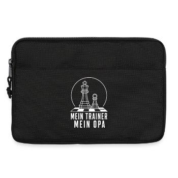 Mein Trainer mein Opa – Schach König & Bauer Art - Laptoptasche 13" - Schwarz - Vorne