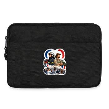 Patriotic Firefighter and Farmer Heroes - Laptop bag 13" - black - Front