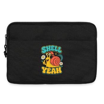Shell Yeah – Coole Schnecke mit Cap - Laptoptasche 13" - Schwarz - Vorne