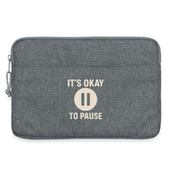 It’s Okay to Pause – Message Bien-Être Minimaliste - Sacoche pour ordinateur portable 13 pouces - gris chiné - Devant