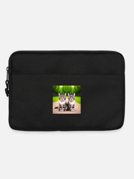 Feline twins on the road - Laptop bag 13" - black