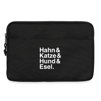 Hahn & Katze & Hund & Esel. - Laptoptasche 13" - Schwarz - Vorne