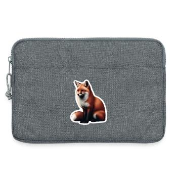 Rotfuchs Illustration Druck - Laptoptasche 13" - Grau meliert - Vorne
