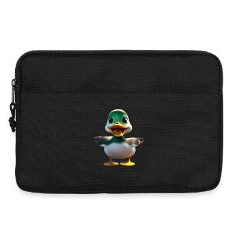 Mascotte du canard à tête verte - Sacoche pour ordinateur portable 13 pouces - noir - Devant