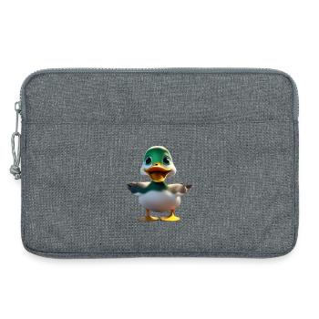 Mascotte du canard à tête verte - Sacoche pour ordinateur portable 13 pouces - gris chiné - Devant