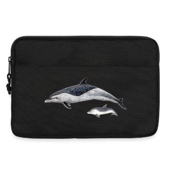 dauphin tacheté - Sacoche pour ordinateur portable 13 pouces - noir - Devant
