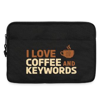 Ich liebe Kaffee und Keywords - Laptoptasche 13" - Schwarz - Vorne