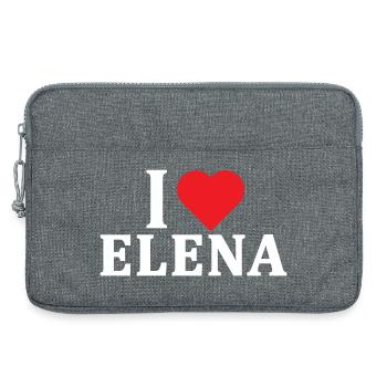 t-shirt I love Elena t-shirt gift idea - Laptop bag 13" - heather grey - Front
