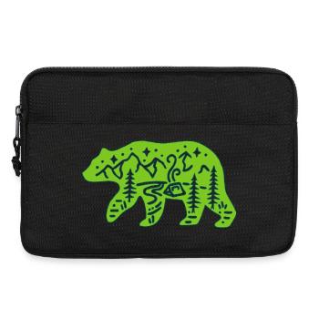 Natur Totem Grüner Bär - Laptoptasche 13" - Schwarz - Vorne