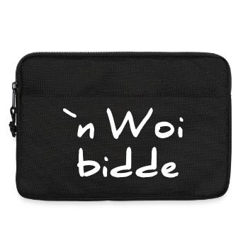 Pfälzerdesigns unisex, n woi bidde - Laptoptasche 13" - Schwarz - Vorne
