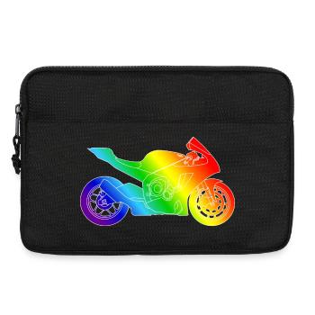 Supersport Motorcycle in Rainbow Colors - Laptop bag 13" - black - Front