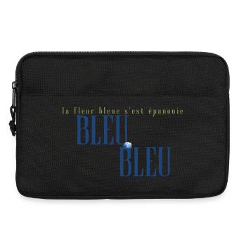 Bleu Fleur Épanouie Artwork - Laptop bag 13" - black - Front
