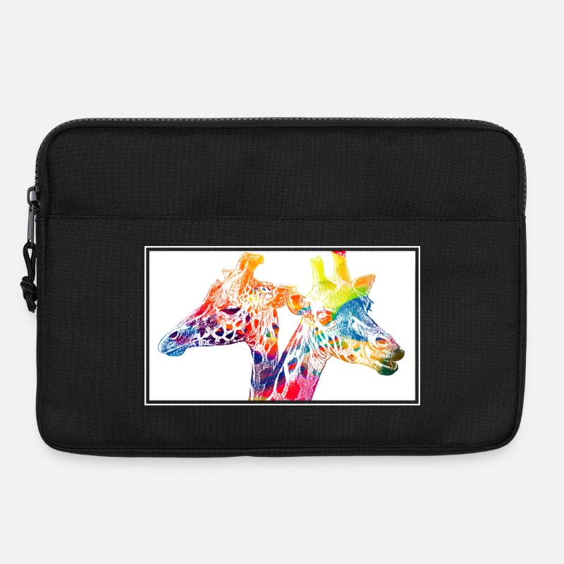 Bunte Giraffen - Laptoptasche 13" - Schwarz