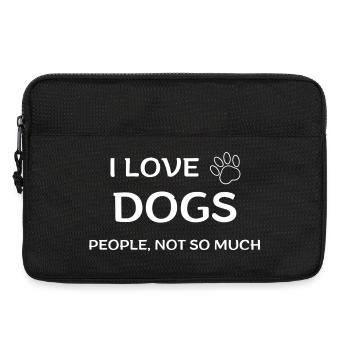 Motif de pattes de chien coeur - Sacoche pour ordinateur portable 13 pouces - noir - Devant