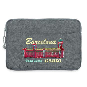 Barcelone, A. Gaudí, Casa Vicens, Espagne - Sacoche pour ordinateur portable 13 pouces - gris chiné - Devant