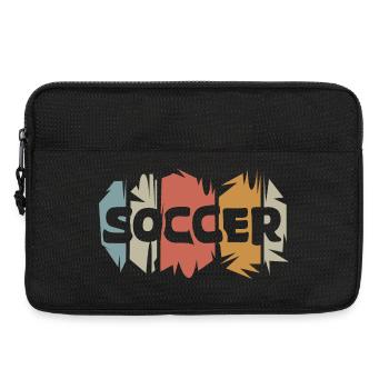 Logo de l’équipe de football rétro typo soccer club - Sacoche pour ordinateur portable 13 pouces - noir - Devant