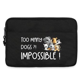 Caca de chien Pack de chien Trop de chiens disant - Sacoche pour ordinateur portable 13 pouces - noir - Devant