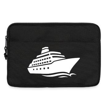Silhouette de bateau de croisière minimaliste vacances - Sacoche pour ordinateur portable 13 pouces - noir - Devant