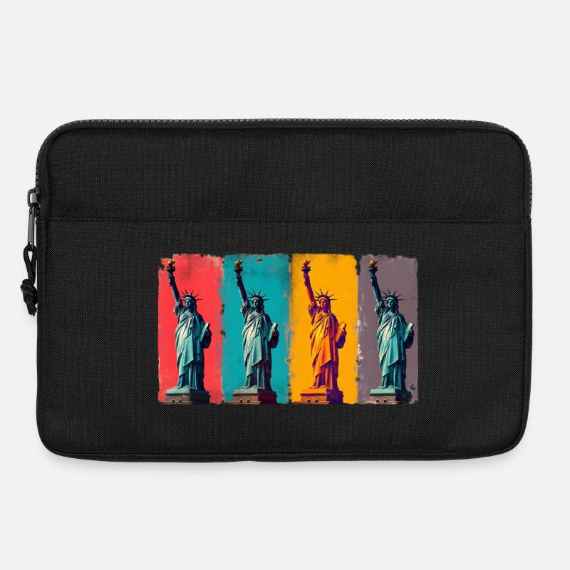 Freiheitsstatue USA Pop Art Patriotisch Warhol - Laptoptasche 13" - Schwarz