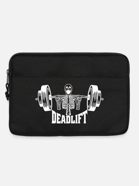 Skelett Kreuzheben Gym Illustration - Laptoptasche 13" - Schwarz