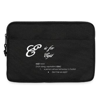 E is for Eejit Funny Dictionary Definition Design - Laptop bag 13" - black - Front